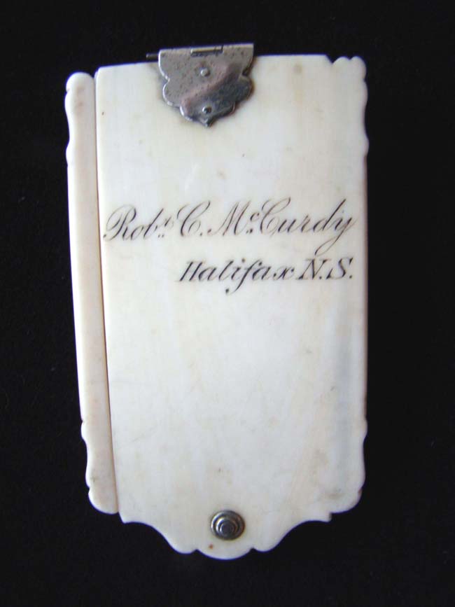 A 19th century ivory pocket daily calendar made of ivory and inscribed "Robt. C. McCurdy, Halifax, N. S." circa 1860 — image 2